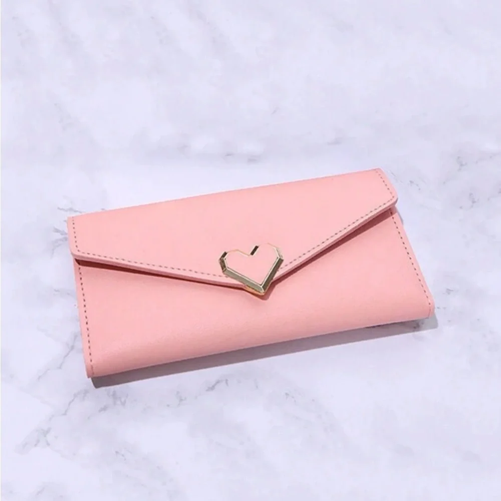 ⚠️Clearance Baby Pink Long Wallet With Heart - Picture 2 of 4